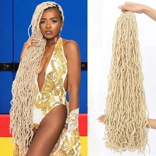 Miniatura 13 de 36 pulgadas, 7 paquetes de rastas suaves de ganchillo de cabello entero, no extendidas, largas y largas, trenzas de pelo sintético preenrolladas, 1b