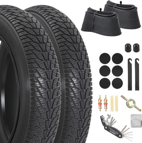 Miniatura 11 de 20x4.0/ 20x3.0/ 26x4.0 Fat Bike Tires, 20x4/ 20x3/ 26x4 Fat Tire Tube and Bicycle Repair Tool Kit, Foldable Heavy Duty Off-Road Bike, Ebike Fat