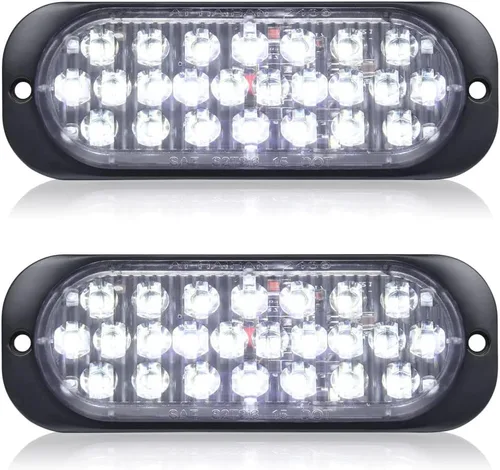 Miniatura 14 de Paquete de 2 luces traseras LED rojas de carcasa de aluminio, para remolque, freno y giro, cumple con DOT, impermeable, montaje en superficie, Rojo