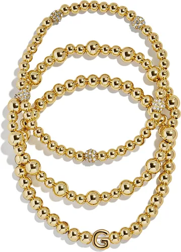 Miniatura 7 de BaubleBar Juego de pulsera Pisa para mujer, tres pulseras de cuentas chapadas en oro, joyería de moda, regalo de moda