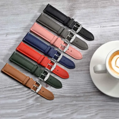 Miniatura 7 de BISONSTRAP Correas de reloj de cuero con textura para mujeres y hombres, correas de repuesto de reloj con liberación rápida, 0.709 in, 0.787 in