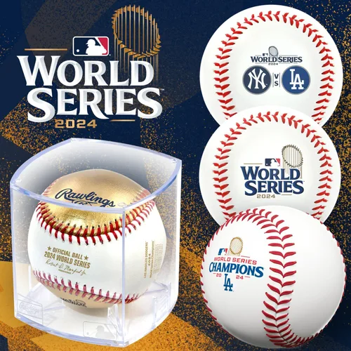 Miniatura 7 de Rawlings Campeones Oficiales de la Serie Mundial 2024 Los Angeles Dodgers Béisbol Conmemorativo Múltiples Estilos Blanco/Oro Cuero