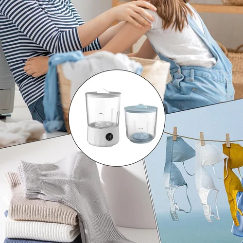 Miniatura 8 de Lavadora - Lavadora portátil Lavadoras portátiles para apartamentos Mini limpiador con 2 cubos para brasieres, calcetines, ropa de bebé, bragas