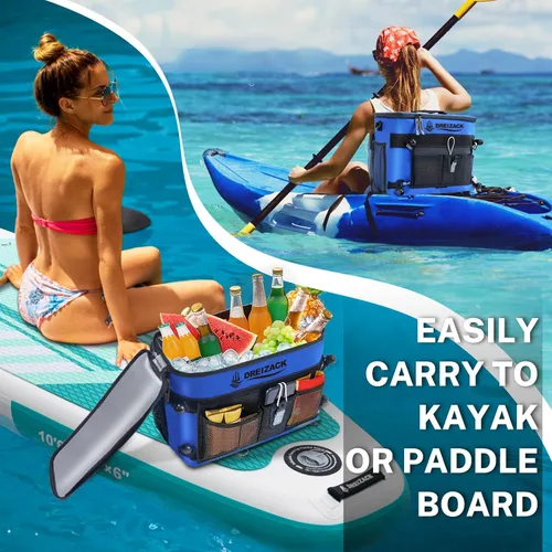 Miniatura 6 de Dreizack Enfriador de kayak detrás del asiento, enfriador impermeable para kayak, enfriador de tabla de remo, compatible con silla de césped