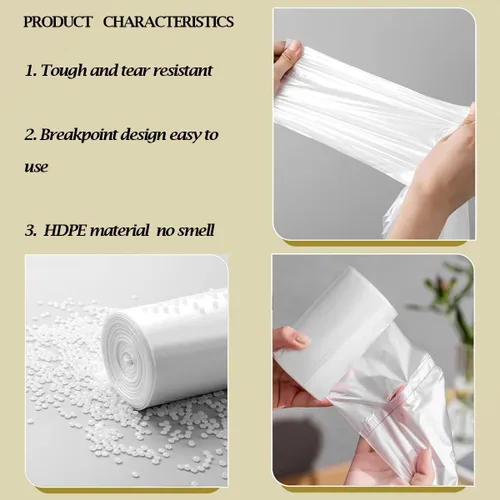 Miniatura 4 de Bolsas de basura pequeñas de 4 galones, 110 unidades, bolsas de basura transparentes para baño, cocina, dormitorio, bolsas de basura de 5 galones