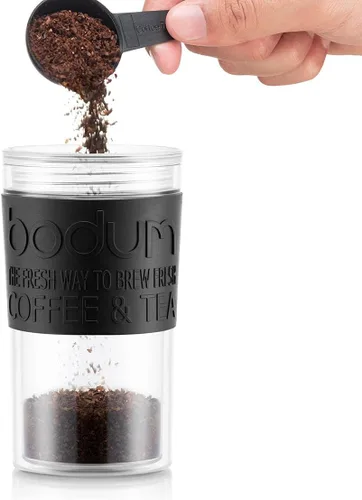 Miniatura 3 de Bodum Aislado 11102-01s - Pistón con tapa abatible, 0,35 litros, negro, transparente, plástico, 3.5 in