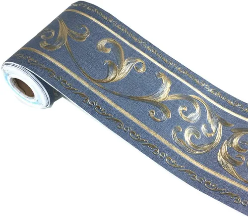 UPREDO Papel tapiz decorativo 3D con moldura floral, borde impermeable para pared, techo, para baño, cocina, azulejos en muro, 4 pulgadas por 16.4