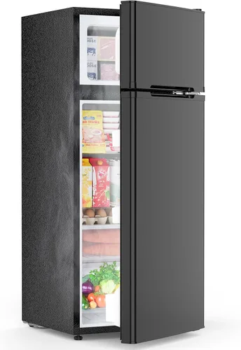 Miniatura 10 de COWSAR - Refrigerador compacto de 4.5 pies cúbicos para dormitorio con congelador, refrigerador de 2 puertas con 2 estantes removibles, termostato