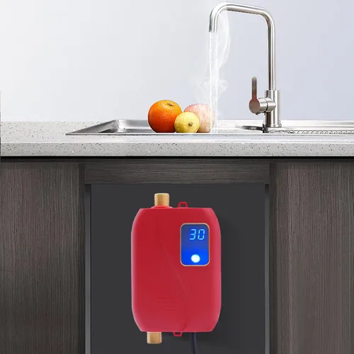 Miniatura 5 de Calentador de agua eléctrico sin tanque, 110 V, 3000 W, portátil, a pedido, calentador de agua caliente instantáneo, mini sistema de calefacción