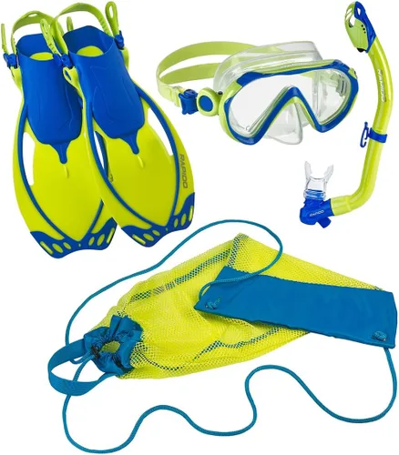 Rapido Boutique Collection Sea Breeze Kids Snorkel Set Con Aletas – Anti-Niebla Jr Kids Scuba Máscara y Snorkel Con Bolsa de Transporte | Equipo de