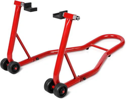 Safstar Soporte para motocicleta o bicicleta deportiva con brazo oscilante para tienda de autos y bicicletas, Rojo