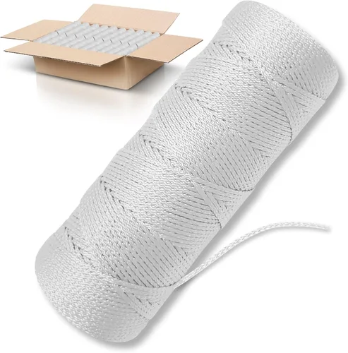 Miniatura 7 de Cuerda de hilo blanco brillante, #18, cuerda de nailon fuerte, 250 pies de longitud, cuerda blanca para jardinería, cordel de nailon para plantas