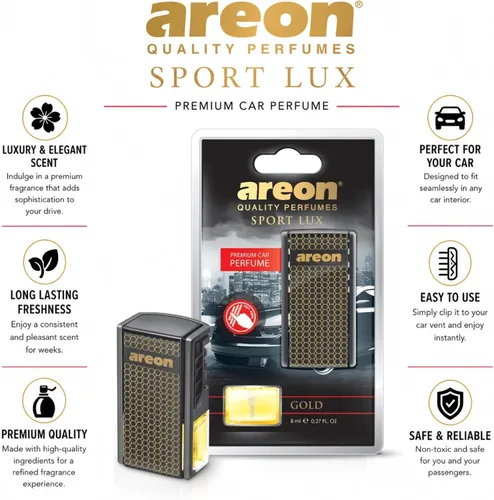 Miniatura 3 de Areon Perfume para automóvil, con gancho para ventilación. Fragancia clásica. Disfrute del interior de su automóvil ..., 1, Dorado