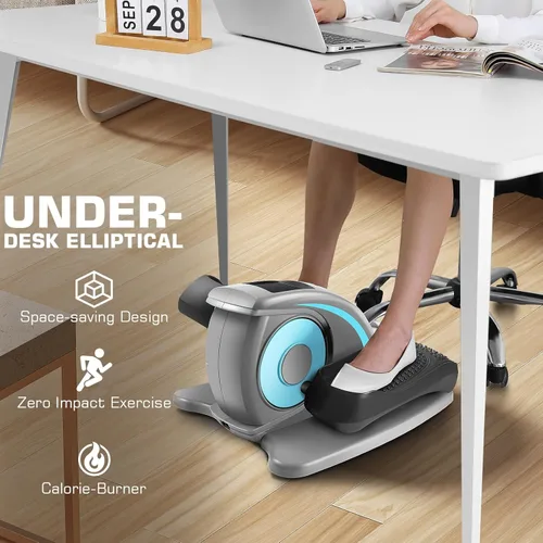 Miniatura 7 de ANCHEER Máquina elíptica para debajo del escritorio, ejercitadora eléctrica con pedales sentados, máquinas elípticas mini para personas mayores