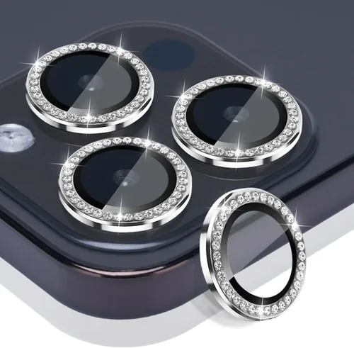 Miniatura 15 de Protector de lente de cámara para iPhone 15 Pro Max, protector de lente de vidrio templado con anillo de aleación de aluminio, compatible con iPhone