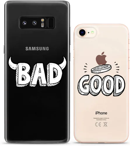 Miniatura 9 de Fundas a juego para parejas compatibles con iPhone 16 15 14 13 12 11 Pro Max Mini Xs X 6s 8 Plus 7+ Xr 10 SE 5 Bad Good Relationship Best Friend