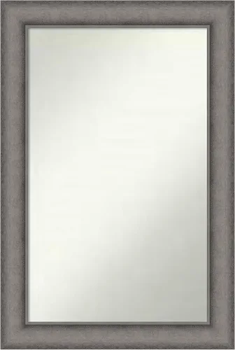Miniatura 482 de Amanti Art Espejo de pared personalizado no biselado (24.5 x 24.5 pulgadas), marco gris marrón alta, varios tamaños personalizados, espejo de baño