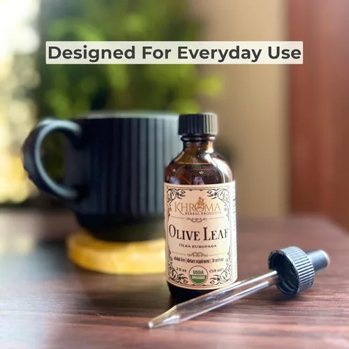 Miniatura 5 de Khroma Herbal Products Hoja de olivo orgánica - Líquido de 2 oz en una botella de vidrio - 30 porciones