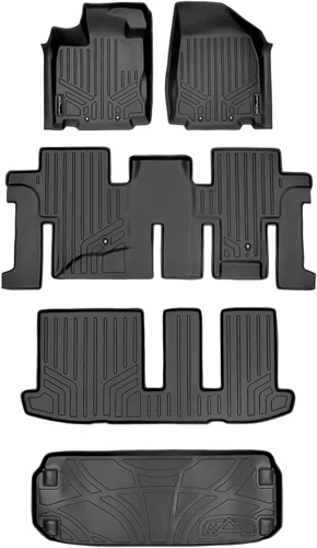 Miniatura 16 de SMARTLINER Juego de tapetes de piso de ajuste personalizado de 2 filas compatibles con Infiniti JX35 2013-2013