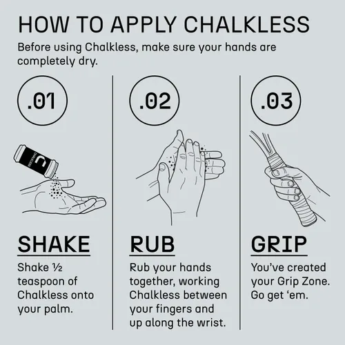 Miniatura 7 de Chalkless Black Grip Enhancer – Alternativa de tiza líquida prémium y tiza de mano menos desorden para bouldering, béisbol, tenis, fútbol, tiro