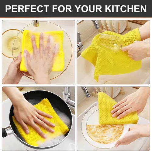 Miniatura 372 de Kitinjoy - Paños de cocina de 100 % algodón, tela de tejido gofrado, paño de limpieza ultrasuave, absorbente y de secado rápido. Beige