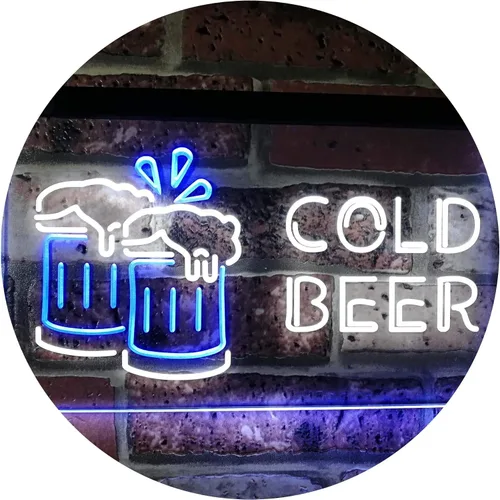 Miniatura 16 de ADVPRO Letrero de neón LED de doble color azul y rojo de 24 x 16 pulgadas st6s64-i2069-br de Cold Beer Bar Pub Club Décor azul y Red