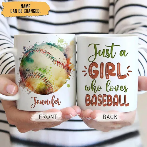 Miniatura 2 de Hyturtle Regalos personalizados para los amantes del béisbol – Taza de café de cerámica con nombre personalizado de 11 onzas – Idea de regalo