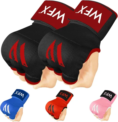 Miniatura 9 de WFX - Guantes de mano para niños y jóvenes de boxeo, interiores, con acolchado de gel, elásticos, para debajo de los guantes, puños para deportes