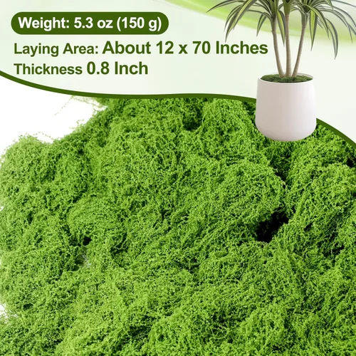 Miniatura 3 de Musgo verde falso de 5.3 onzas para plantas de interior, musgo artificial para manualidades, decoración floral de bricolaje, jardín de hadas, fiesta