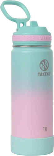 Miniatura 29 de Takeya Actives - Botella de agua de 24 onzas con tapa con popote, aislamiento de acero inoxidable de doble pared, apta para lavavajillas y sin BPA