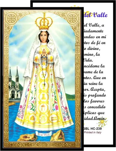 Miniatura 2 de Regalos de Lulee, LLC Virgen del Valle Patrona de la Isla Margarita Venezuela y Catamarca Argentina Medalla Cadena y Estampa de Rezo Bendecida por