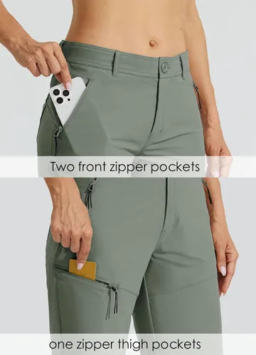 Miniatura 3 de Willit Pantalones cortos largos de senderismo para mujer de 10 pulgadas, de secado rápido, atléticos, de verano, con bolsillos