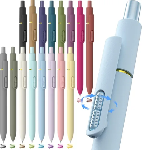 Miniatura 11 de HIACRY 8Pcs Blue Ink Gel Pens, Quick-Dry 0.7mm Fine Point Fidget Pens, Smooth Writing Journaling Pens for Note Taking, Gift for Women & Girls