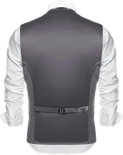 Miniatura 8 de Coofandy chaleco para traje o esmoquin con 5 botones, para hombre.