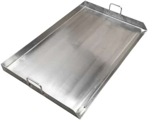 Parrilla superior de acero inoxidable HD de 36 x 20 pulgadas con parte superior plana para estufa de triple quemador, parte inferior de costilla