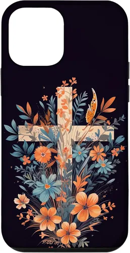 Miniatura 16 de Boho Floral Christian Cross Jesus God Wild Flower Women Case for iPhone 16