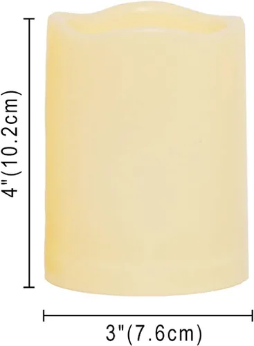 Miniatura 2 de 2 velas LED sin flama, de pilas, impermeables, para exteriores, con control remoto y temporizador, luz nocturna parpadeante de resina plástica