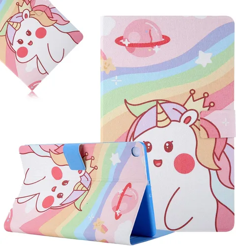 Miniatura 10 de LCHDA Funda para Samsung Galaxy Tab A8 10.5 2021 (SM-X200 / SM-X205), soporte delgado con tapa para folio, cubierta pintada inteligente, piel