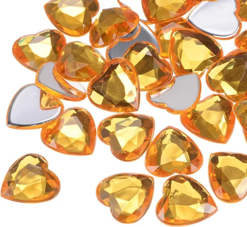 Miniatura 37 de MECCANIXITY 20 piezas de diamantes de imitación acrílicos de corazón de 0.787 pulgadas (0.787 in) con parte trasera plana, gemas de plástico
