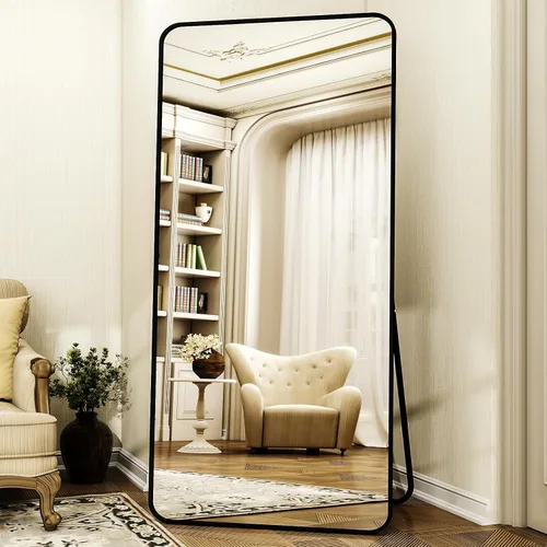 Miniatura 11 de XRAMFY Espejo rectangular de cuerpo completo de 56 x 21 pulgadas, con soporte para colgar en la pared, para dormitorio, sala de estar, dormitorio