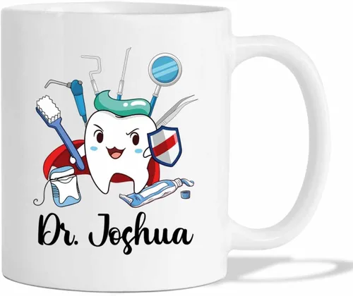 Miniatura 11 de Taza de café blanca personalizada para dentista ortodoncista de 11 onzas, 15 onzas, un dentista verdaderamente genial es difícil de encontrar