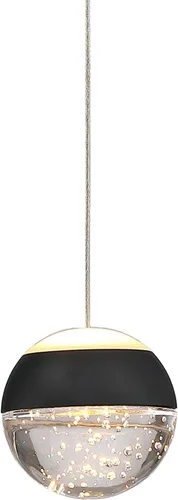 JoollySun Lámpara Colgante de Cristal: Mini Luces Colgantes Negras Modernas para Isla de Cocina y Baño Negro mate 1 luz