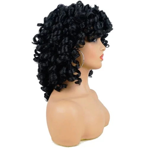 Miniatura 7 de Pelucas rizadas cortas y sueltas para mujeres negras, peluca afro para mujeres negras, peluca rizada para mujeres, pelucas sintéticas para mujeres