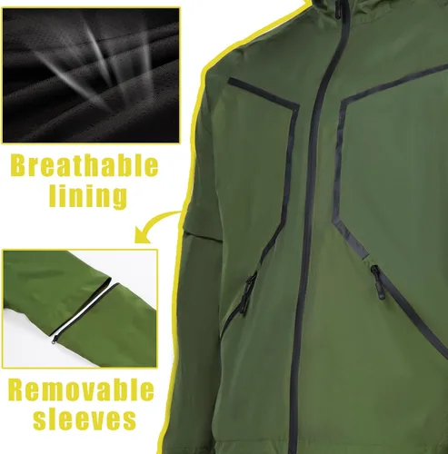 Miniatura 4 de K.E.J. Chaqueta de lluvia de golf, impermeable, trajes de lluvia de golf para hombres, equipo de lluvia de golf