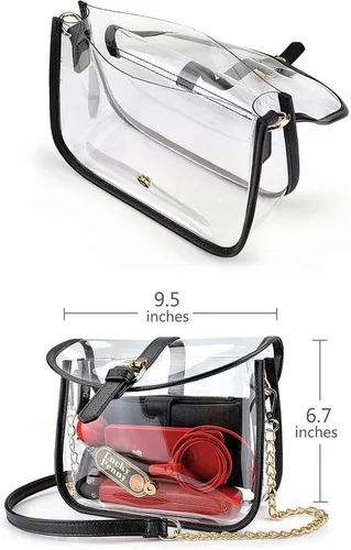 Miniatura 5 de Bolso cruzado transparente para mujer, bolso de hombro con cadena