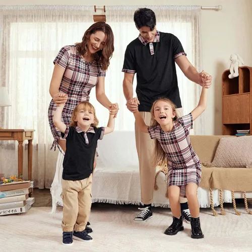 Miniatura 3 de PATPAT Conjuntos familiares a juego para mamá y yo, vestidos de manga corta, camiseta casual bodycon midi, conjunto a juego