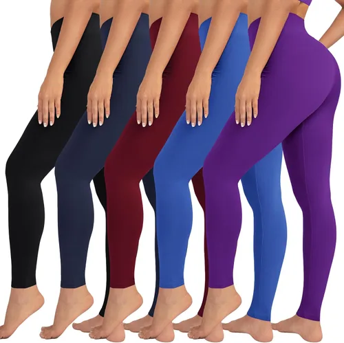 Miniatura 16 de VALANDY Leggings de cintura alta para mujer, elásticos, control de abdomen, entrenamiento, correr, yoga, pantalones, tallas regulares y grandes
