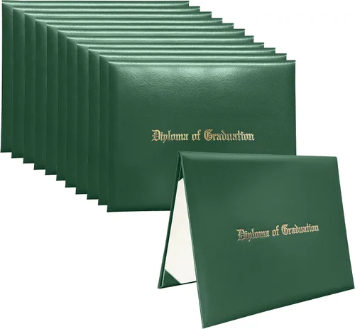 Miniatura 37 de Funda para diploma 8.5”x11” impresa “Diploma de Graduación” en cuero sintético acolchada y rica en color de TngHui, negra