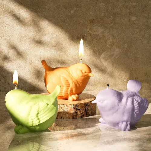 Miniatura 3 de Juego de moldes de resina y silicona para velas de animales y pájaros, molde de animales 3D para decoración del hogar y fabricación de velas