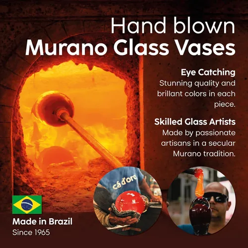 Miniatura 3 de Ca D Oro - Vaso de huevo grande pisapapeles con burbujas soplado a mano estilo Murano para escritorio, decoración y colecciones Huevo ámbar